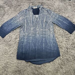 Soft Surroundings Blue Brigitte Tunic Style Size XS Geometric Flowy Lightweight